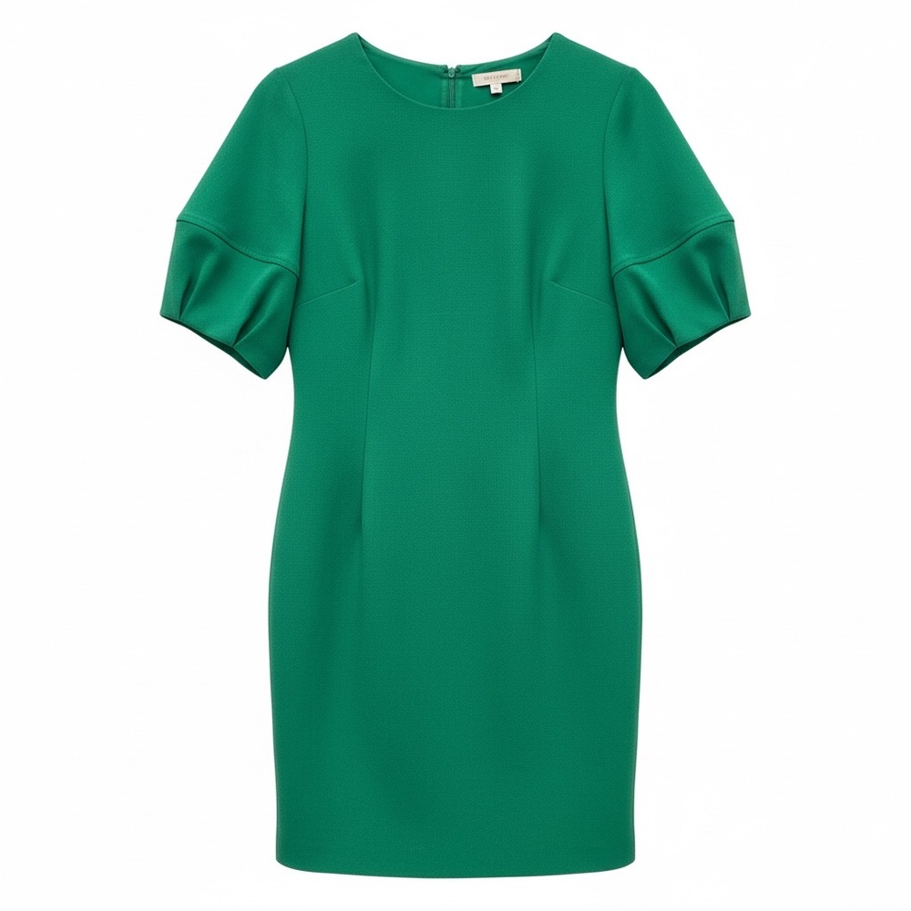 Vince Camuto Emerald Green Mini Dress Puff Sleeve Sheath Size 8 NWT